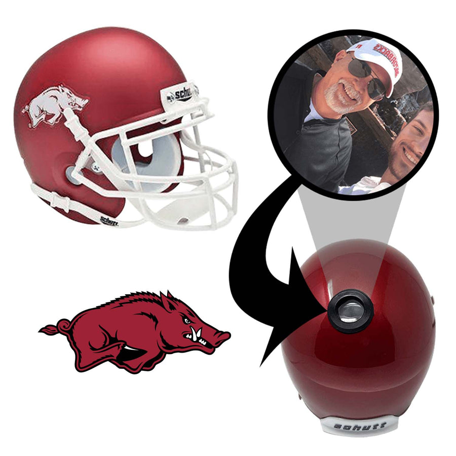 Arkansas Razorbacks College Football Collectible Mini Helmet - Picture Inside - FanzPix