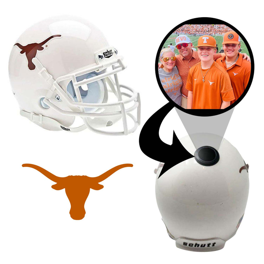 Texas Longhorns College Football Collectible Mini Helmet - Picture Inside - FanzPix