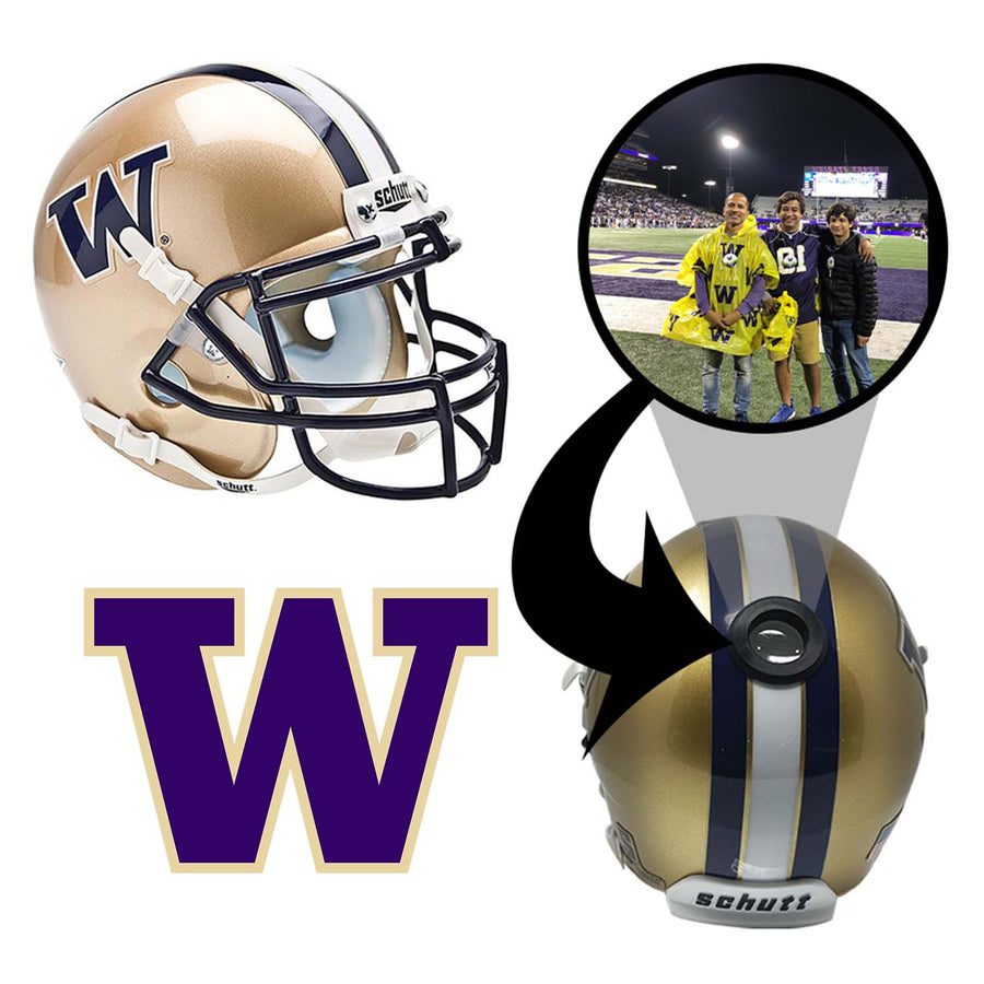 Washington Huskies College Football Collectible Mini Helmet - Picture Inside - FanzPix