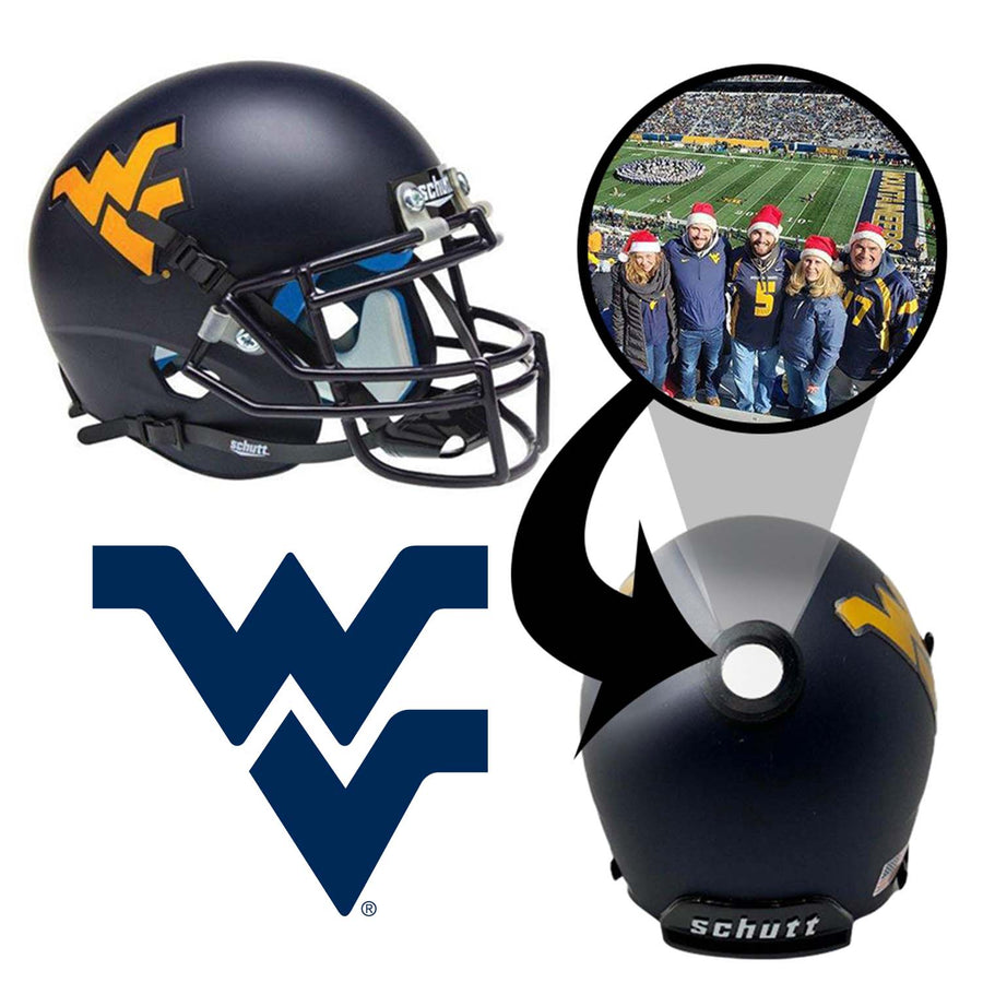 West Virginia Mountaineers College Football Collectible Mini Helmet - Picture Inside - FanzPix