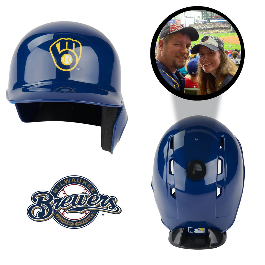 Milwaukee Brewers MLB Collectible Mini Batting Helmet - Picture Inside - FanzPix