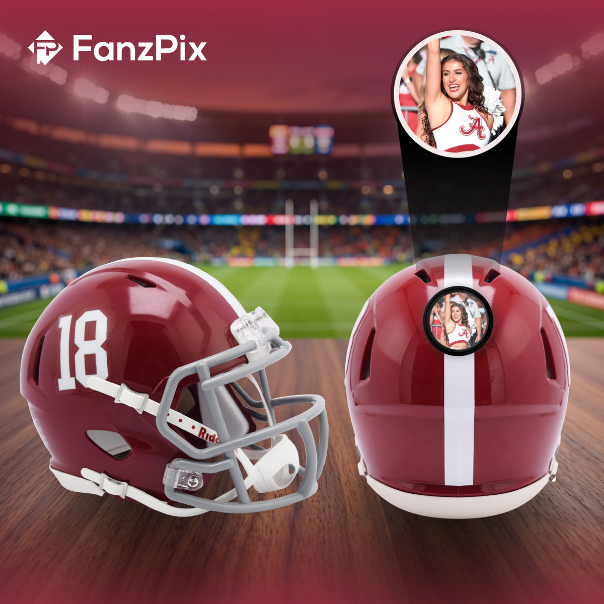 Alabama Crimson Tide College Football Collectible Mini Helmet - Picture Inside - FanzPix