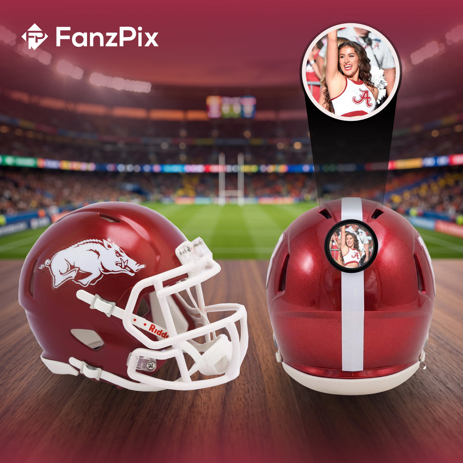 Arkansas Razorbacks College Football Collectible Mini Helmet - Picture Inside - FanzPix