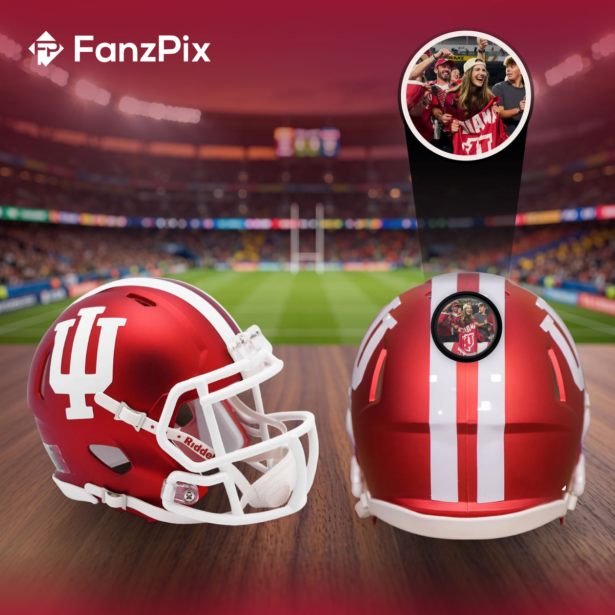 Indiana Hoosiers College Football Collectible Mini Helmet - Picture Inside - FanzPix