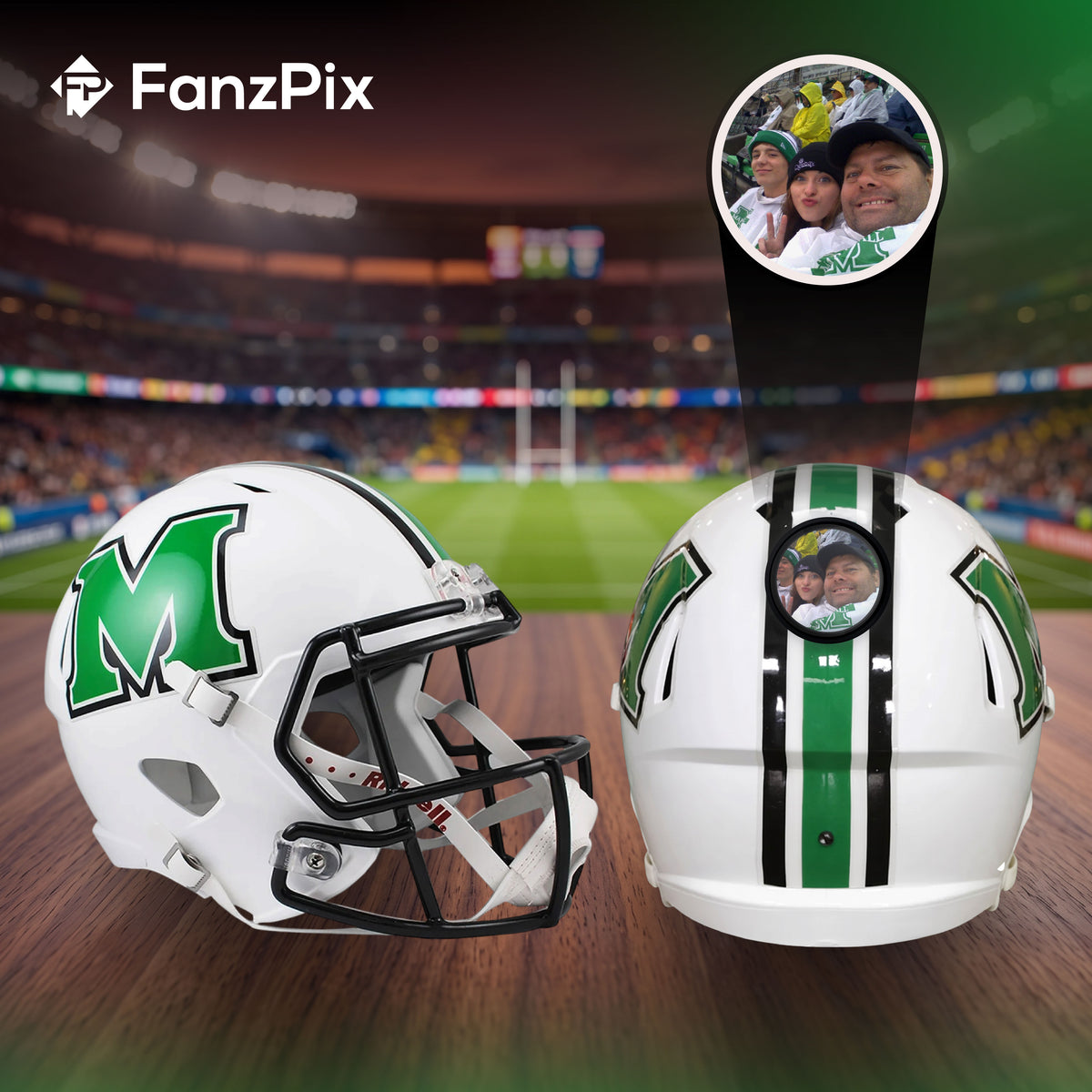 Marshall Thundering Herd College Football Collectible Mini Helmet - Picture Inside - FanzPix