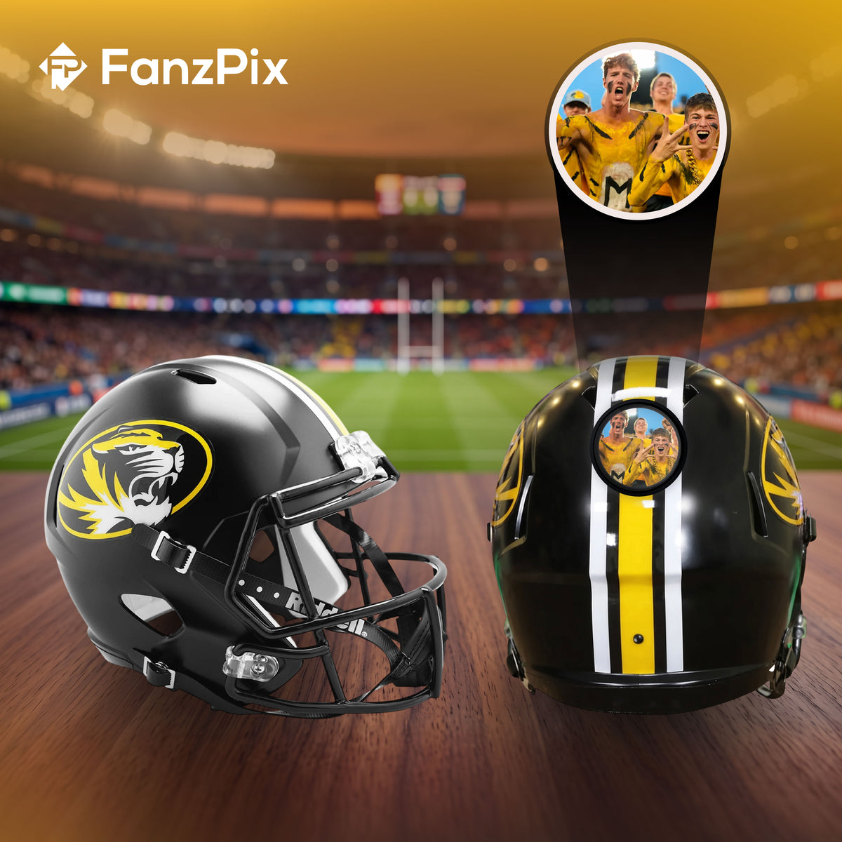 Missouri Tigers College Football Collectible Mini Helmet - Picture Inside - FanzPix