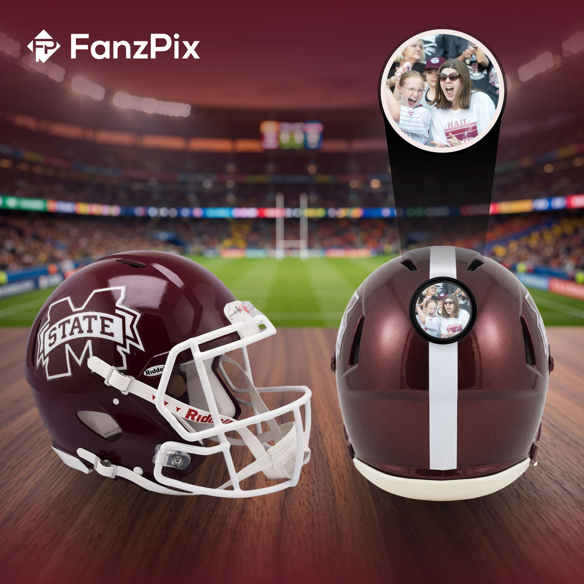 MSU Bulldogs College Football Collectible Mini Helmet - Picture Inside - FanzPix