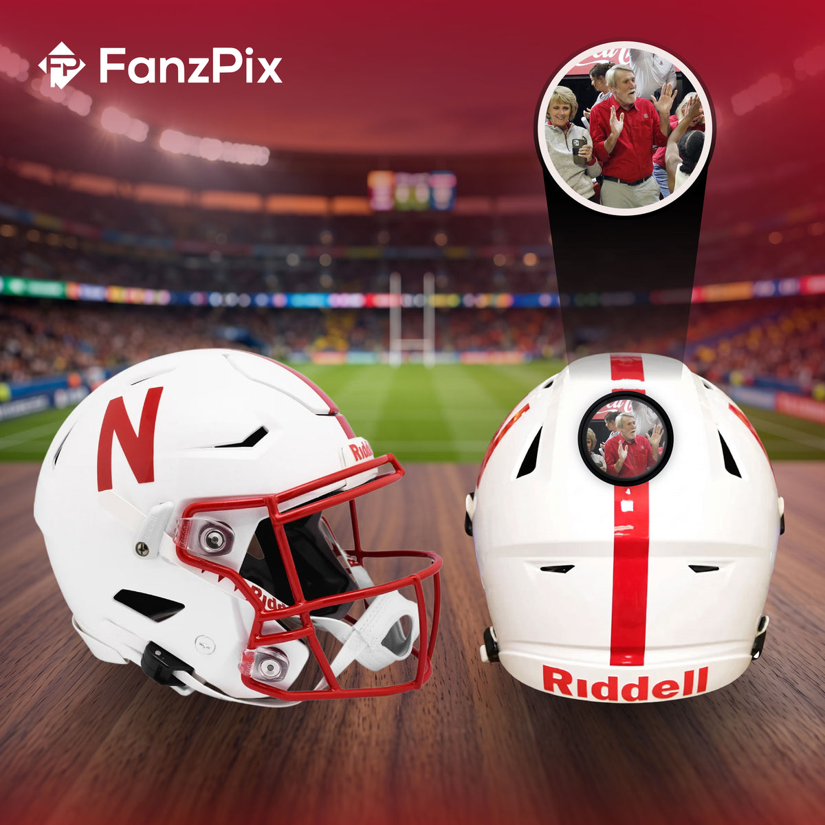 Nebraska Cornhuskers College Football Collectible Mini Helmet - Picture Inside - FanzPix