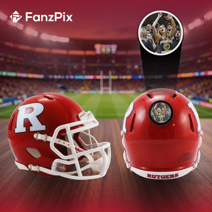 Rutgers Scarlet Knights College Football Collectible Mini Helmet - Picture Inside - FanzPix