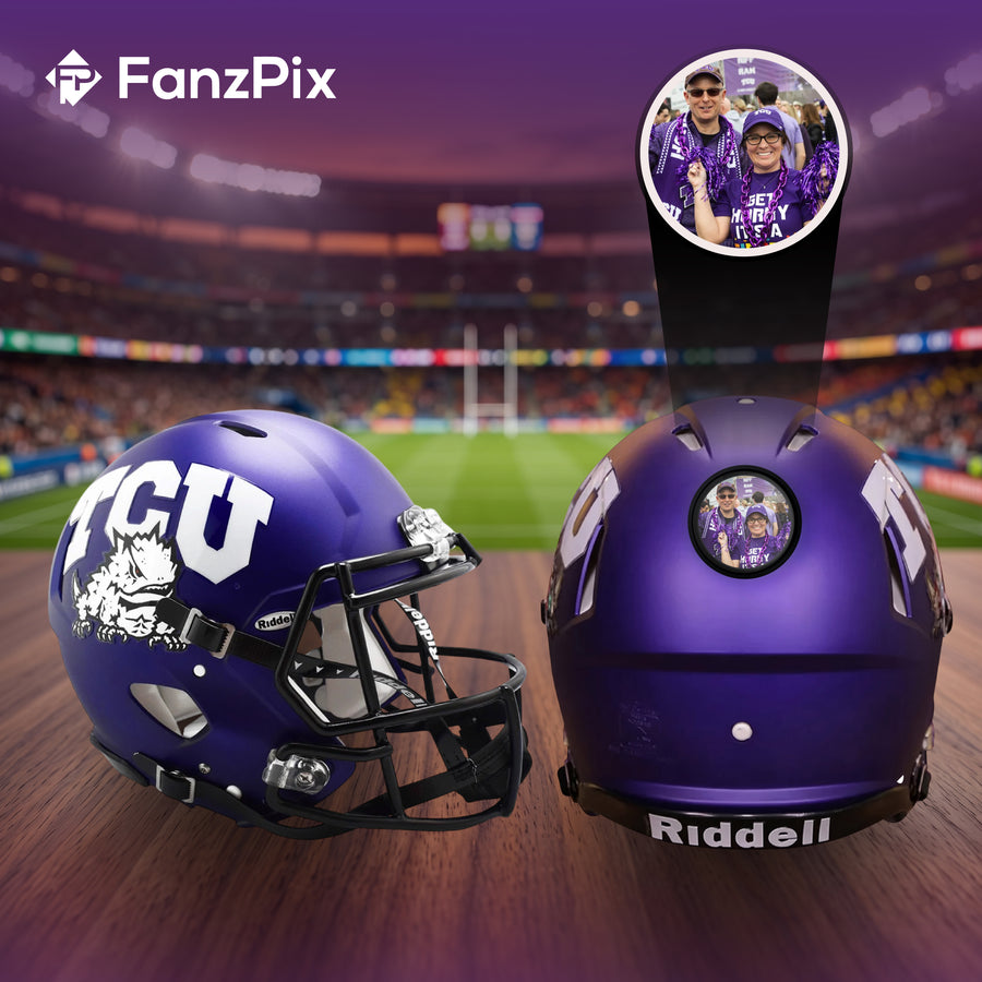 TCU Horned Frogs College Football Collectible Mini Helmet - Picture Inside - FanzPix