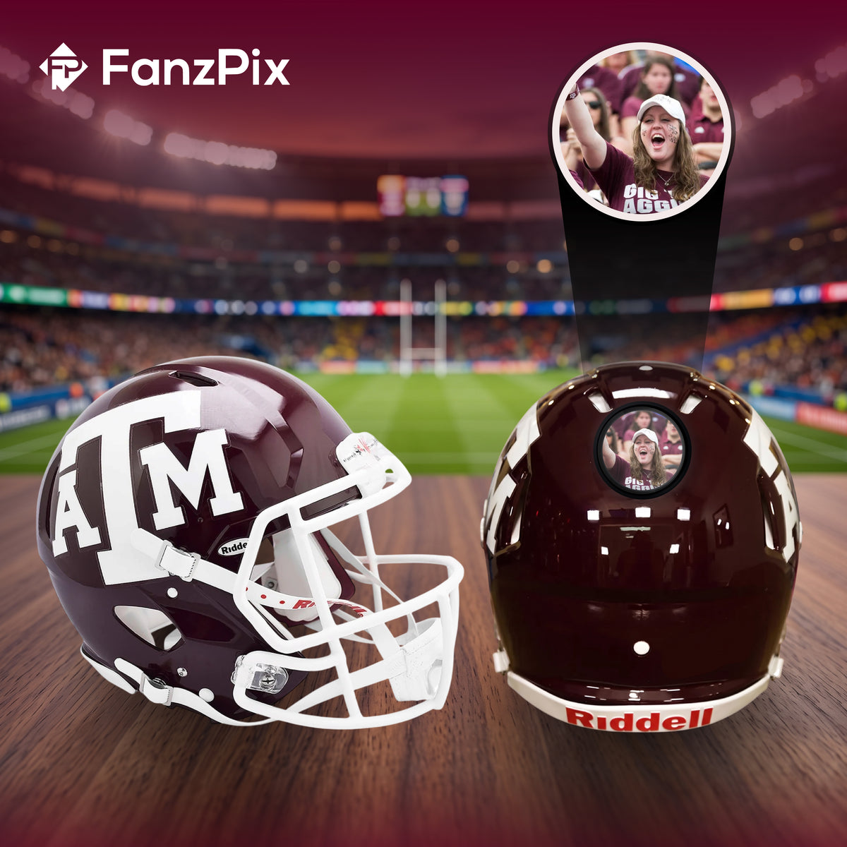 Texas A&M Aggies College Football Collectible Mini Helmet - Picture Inside - FanzPix