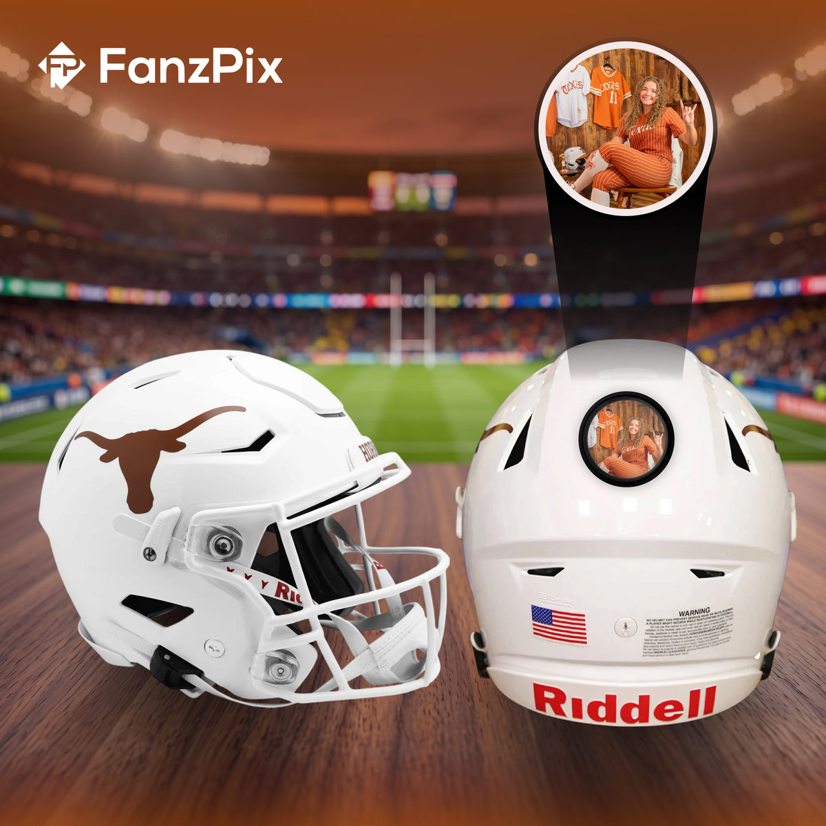 Texas Longhorns College Football Collectible Mini Helmet - Picture Inside - FanzPix