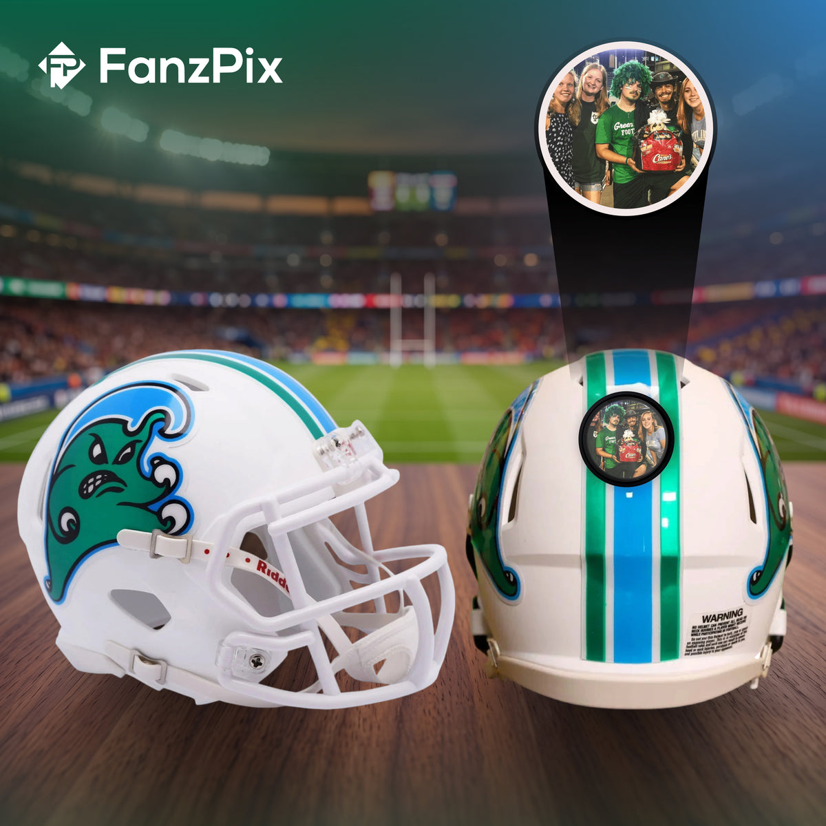Tulane Green Wave College Football Collectible Mini Helmet - Picture Inside - FanzPix