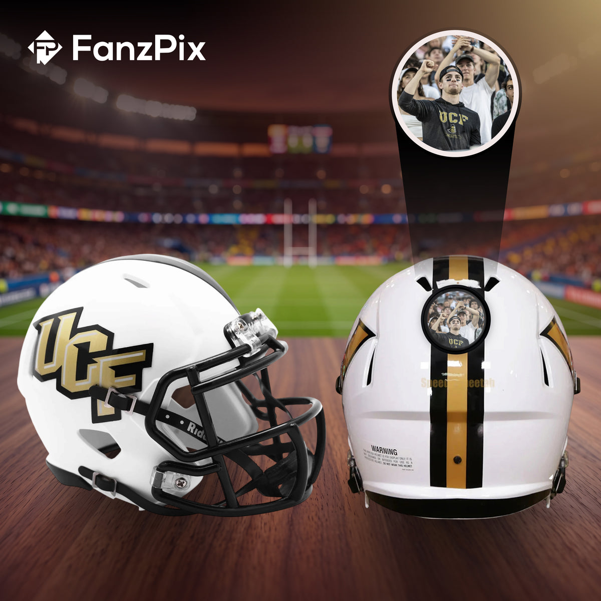 UCF Knights College Football Collectible Mini Helmet - Picture Inside - FanzPix