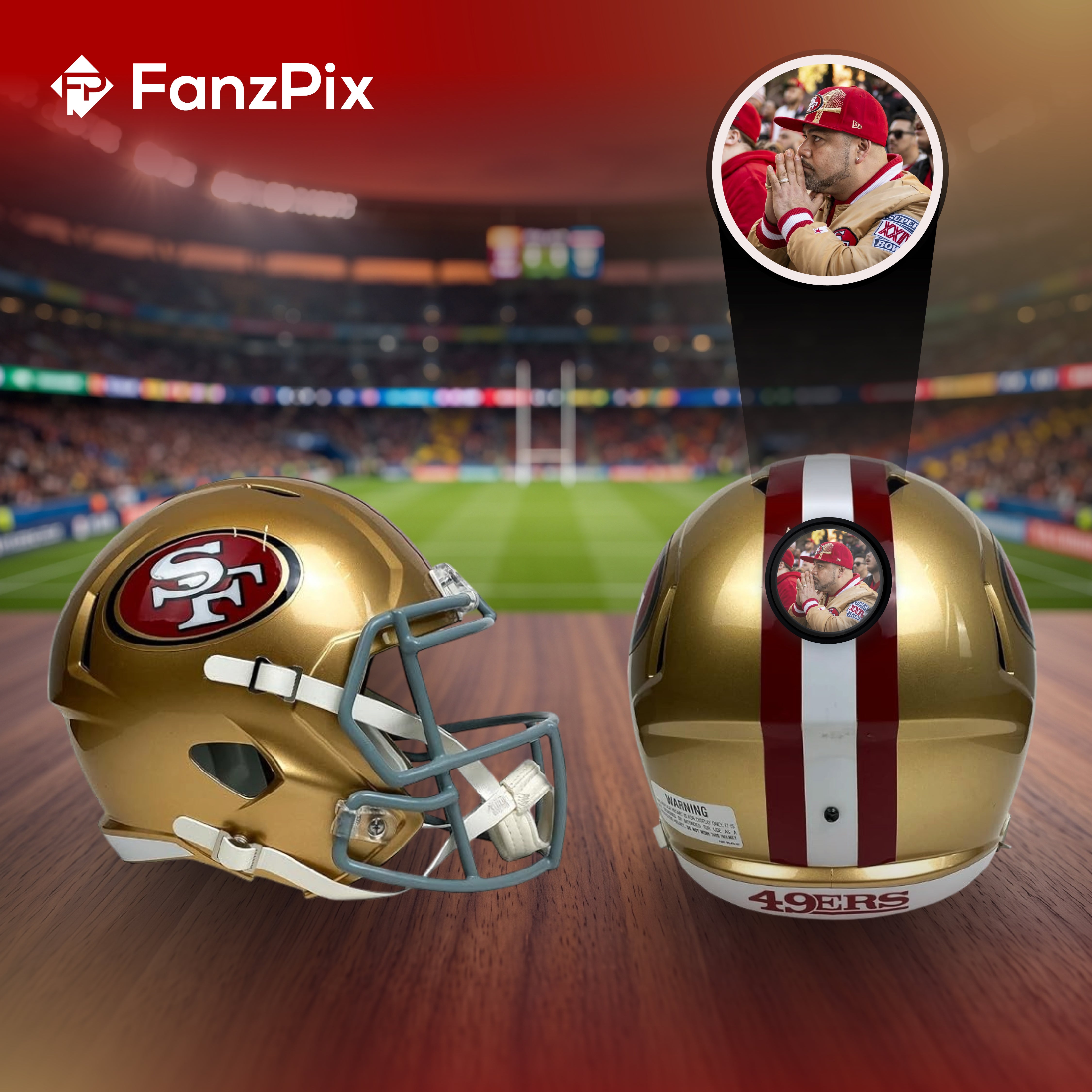 San Francisco 49ers Personalized Mini Football Helmet | FanzPix