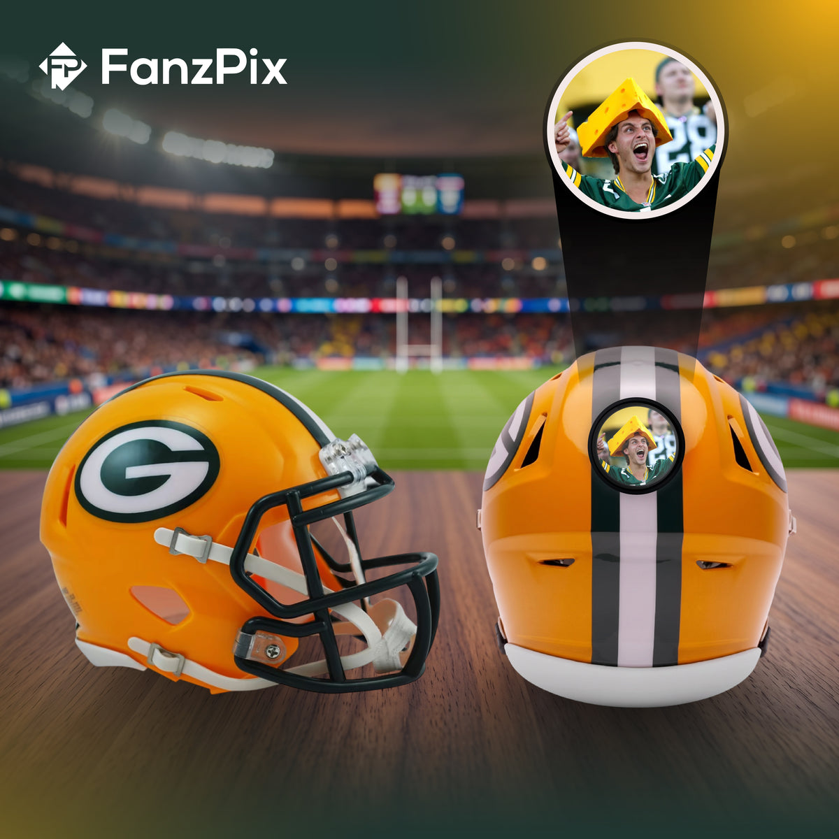 Green Bay Packers NFL Mini Helmet - Picture Inside
