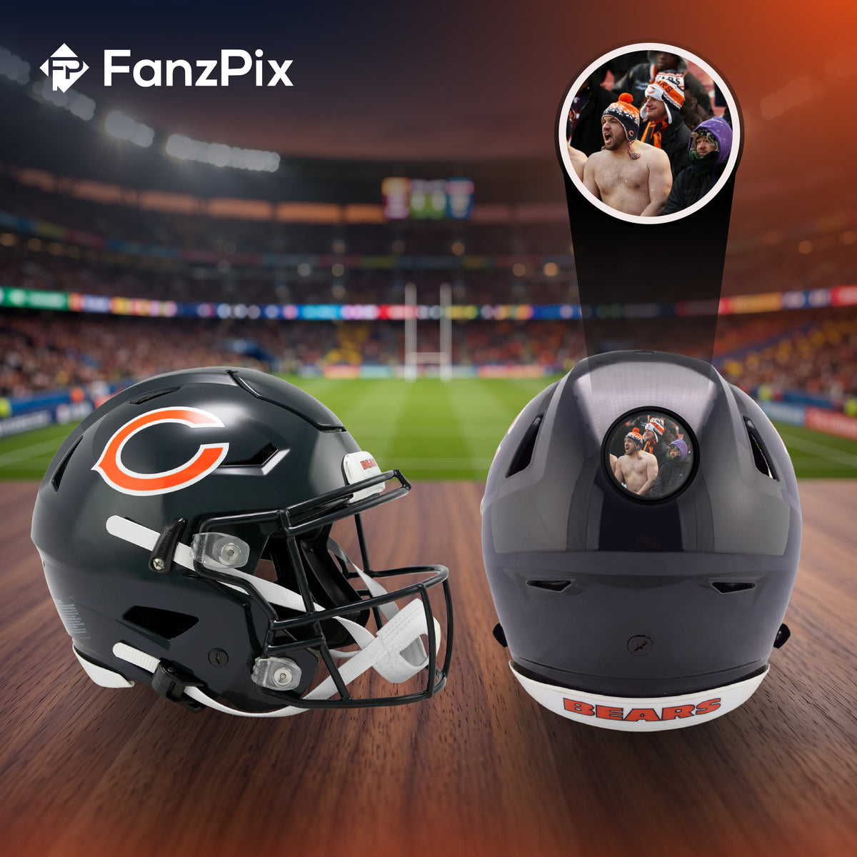 Chicago Bears NFL Mini Helmet - Picture Inside