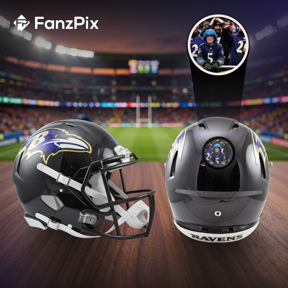 Baltimore Ravens NFL Mini Helmet - Picture Inside