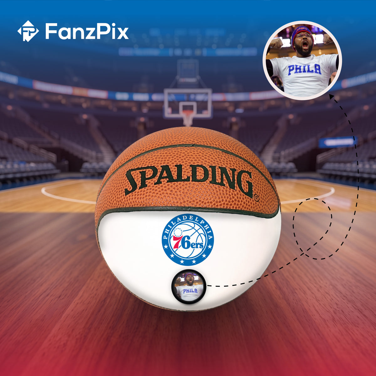 76ers NBA Collectible Miniature Basketball - Picture Inside