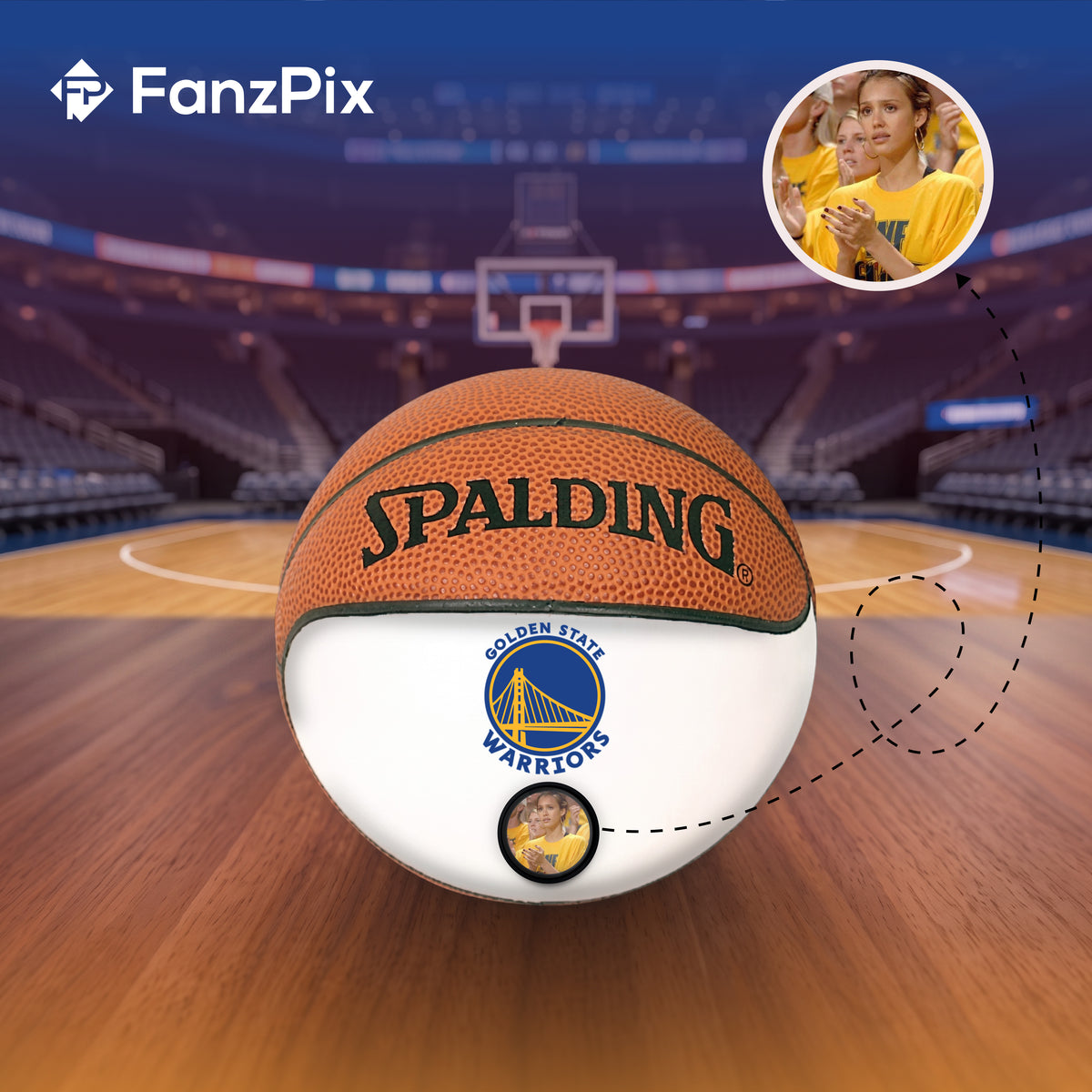 Warriors NBA Collectible Miniature Basketball - Picture Inside - FanzPix