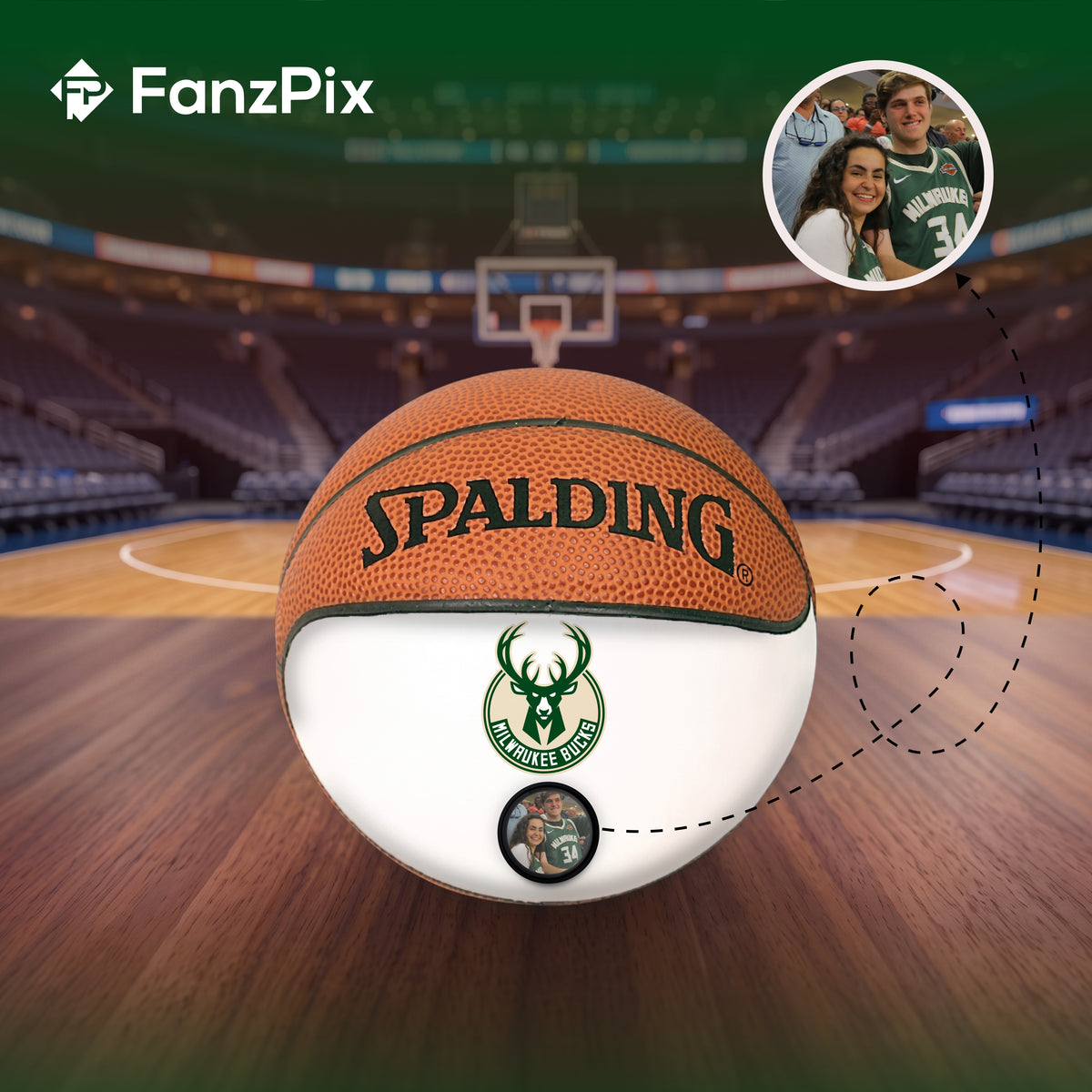 Bucks NBA Collectible Miniature Basketball - Picture Inside