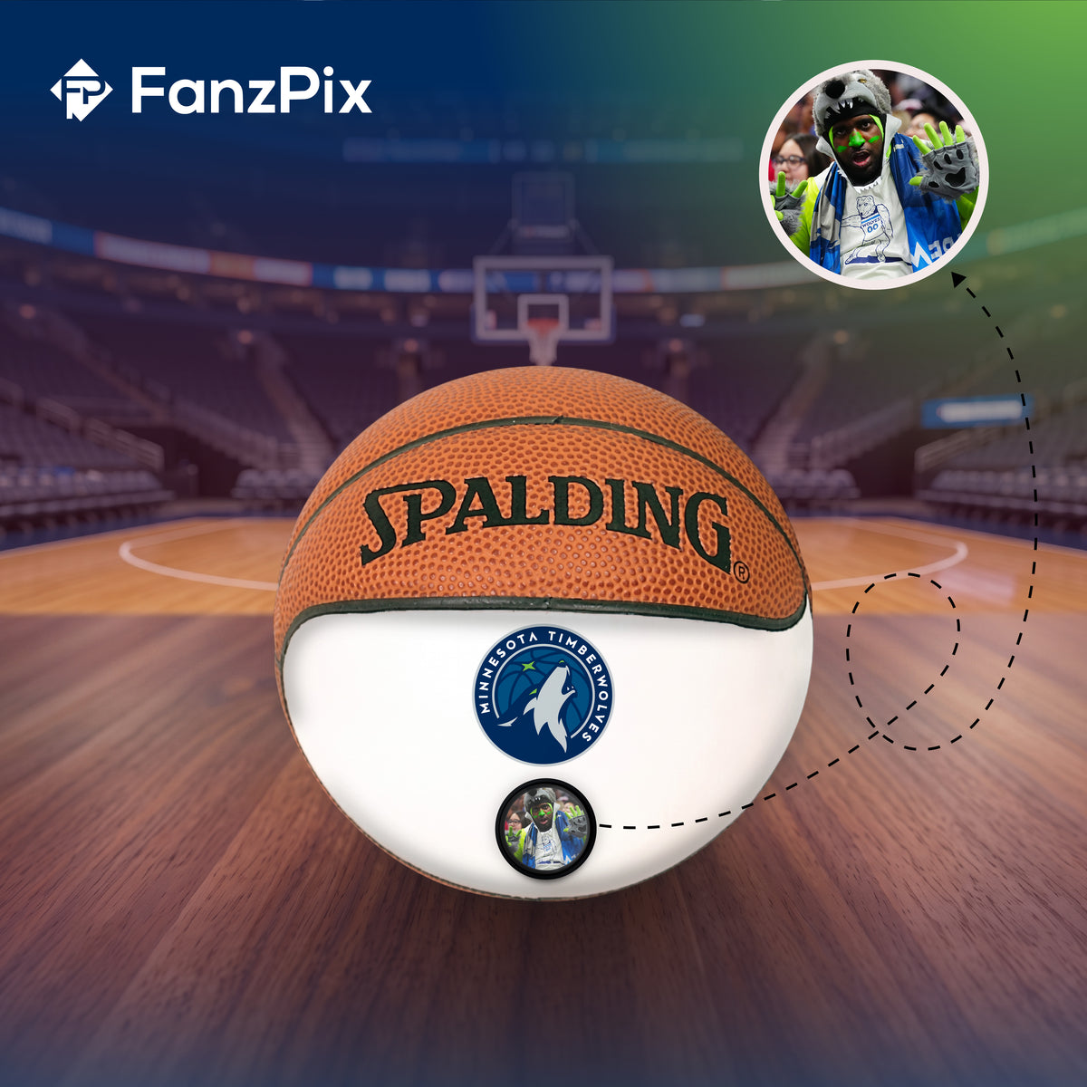 Timberwolves NBA Collectible Miniature Basketball - Picture Inside