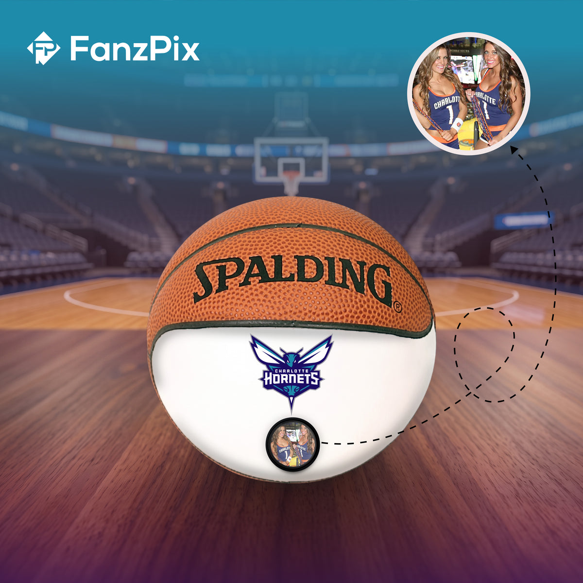 Hornets NBA Collectible Miniature Basketball - Picture Inside