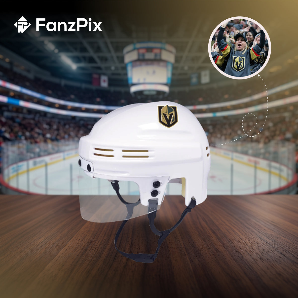 Las Vegas Golden Knights - NHL Collectible Mini Helmet - Picture Inside - FanzPix